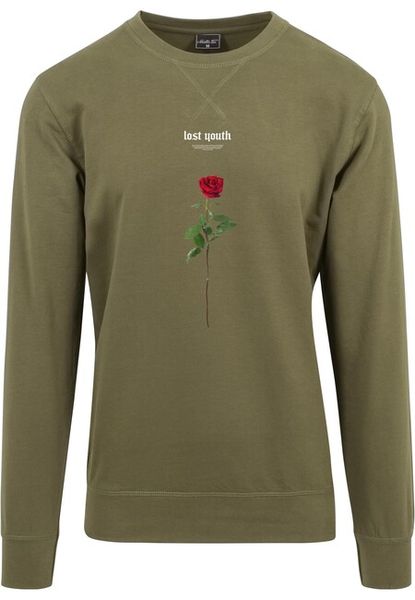 Mr. Tee Lost Youth Rose Crewneck olive
