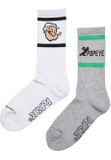 Mr. Tee Popeye Socks 2-Pack heathergrey/white