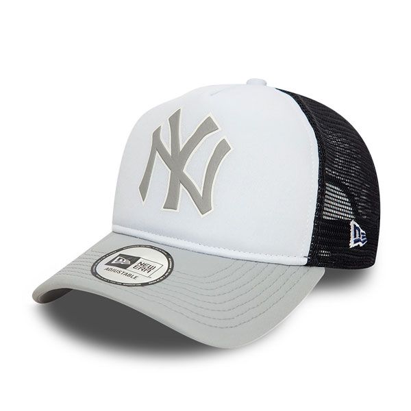 New Era 940 New York Yankees MLB Logo Grey A-Frame Trucker Cap