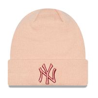 NEW ERA New York Yankees Metallic Womens Pink Beanie Hat