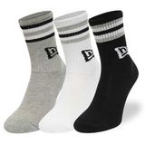 New Era Retro Stripe crew 3pack socks Black White Grey Unisex