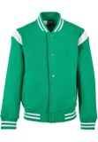 Urban Classics Boys Inset College Sweat Jacket bodegagreen/white