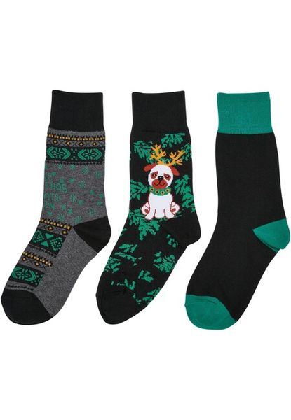 Urban Classics Christmas Dog Socks Kids 3-Pack multicolor