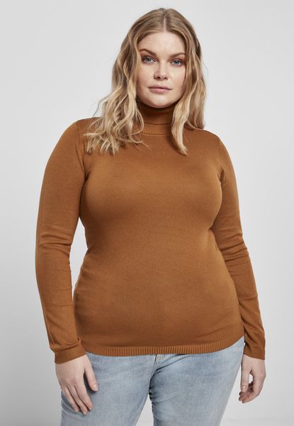 Urban Classics Ladies Basic Turtleneck Sweater toffee