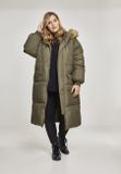 Urban Classics Ladies Oversize Faux Fur Puffer Coat darkolive/beige