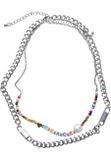 Urban Classics Peace Bead Layering Necklace 2-Pack silver