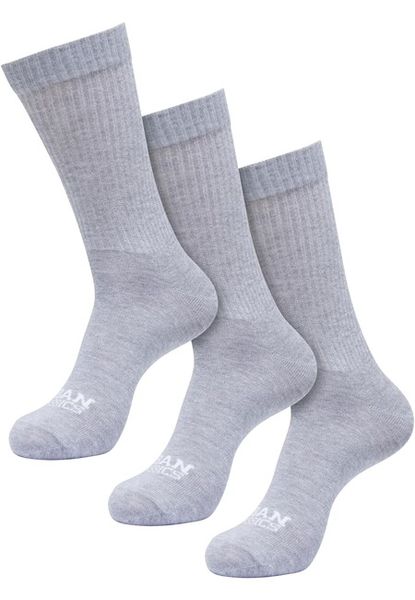 Urban Classics Simple Flat Knit Socks 3-Pack heathergrey