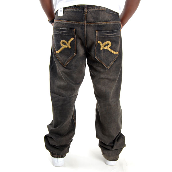 Rocawear Double R Loose Fit Jeans Black Sand - Gangstagroup.com ...