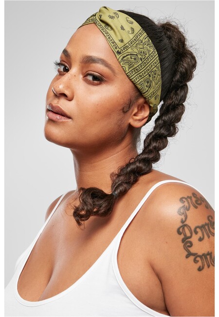 Urban Classics Bandana Print Headband 2-Pack lilac/olive - Gangstagroup.com  - Online Hip Hop Fashion Store