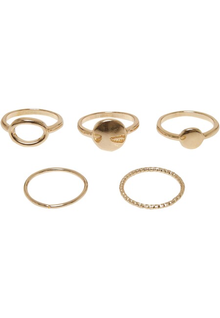 Urban Classics Basic Stacking Gangstagroup.com - gold Hop - Store 5-Pack Hip Fashion Online Ring