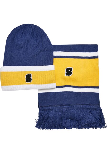 Urban Classics College Team Package Beanie and Scarf spaceblue/ californiayellow/wht - Gangstagroup.com - Online Hip Hop Fashion Store