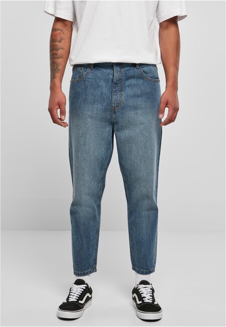 Urban Classics Cropped Tapered Jeans middeepblue - Size:34