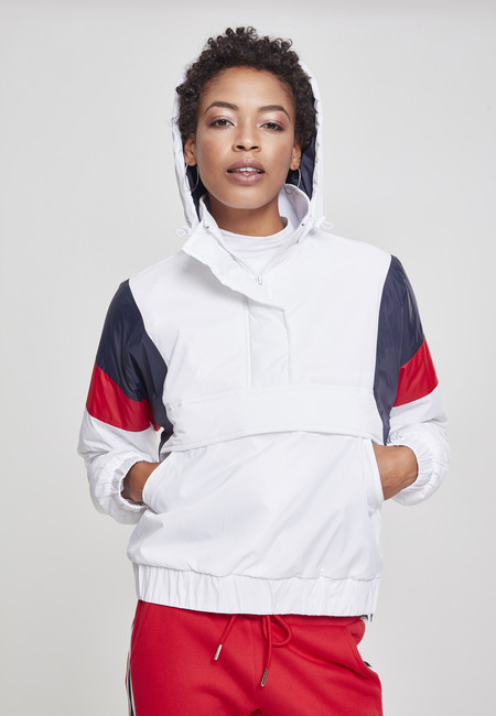 - Over Classics Gangstagroup.com Hop Jacket 3-Tone - Urban Hip Fashion Padded Online Store white/navy/fire red Ladies Pull