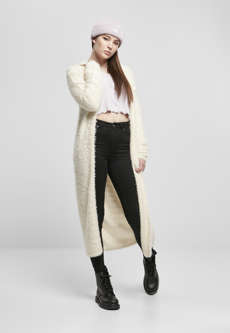 Urban Classics Ladies Hooded Feather Cardigan whitesand - Gangstagroup.com  - Online Hip Hop Fashion Store