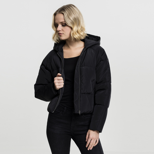 Urban Classics Ladies Hooded Oversized Puffer Jacket black ...