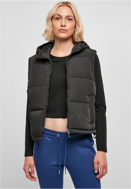 Urban Classics Ladies Recycled Twill Puffer Vest black - Size:XL