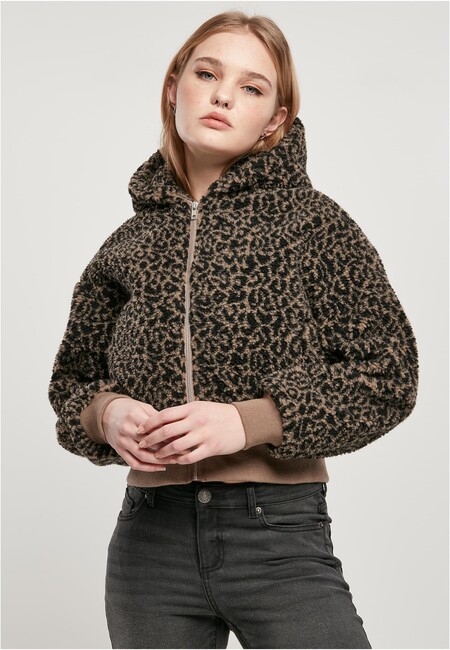 - Urban Hip Ladies - Store Hop Short Gangstagroup.com Online AOP Fashion darktaupeleo Sherpa Classics Oversized Jacket