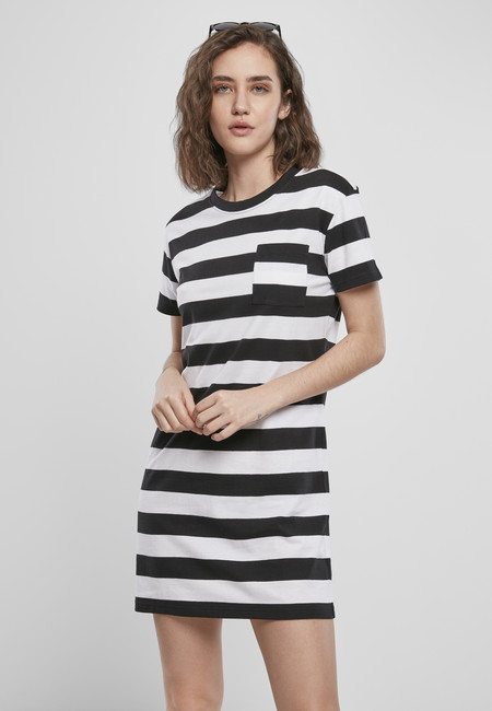 Urban Classics Ladies Stripe Boxy Tee Dress black/white - Gangstagroup ...