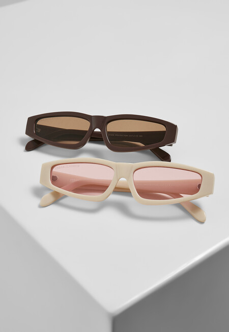 Urban Classics Sunglasses Lefkada 2-Pack brown/brown+offwhite/pink -  Gangstagroup.com - Online Hip Hop Fashion Store