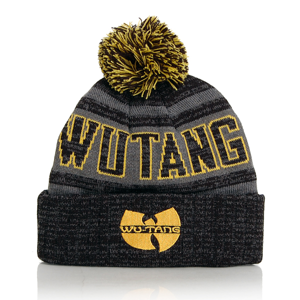 Wu-Tang Winter Bobble Beanie Black Grey Yellow - Gangstagroup.com ...